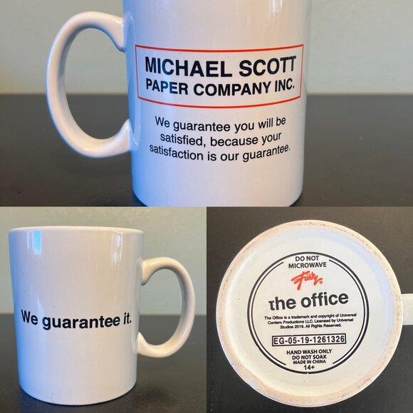 The Office TV Show MICHAEL SCOTT PAPER COMPANY Dunder Mifflin Mug ~ Steve Carell - Picture 1 of 8